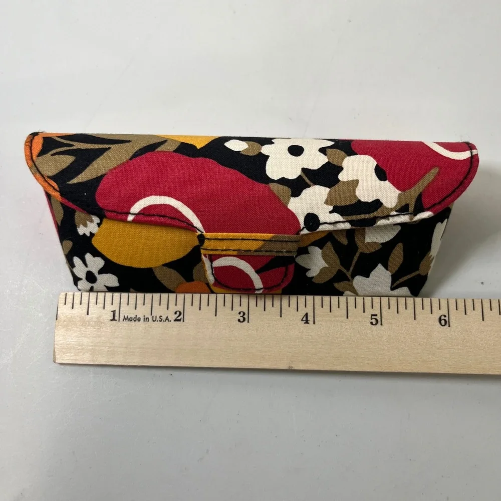 Vera Bradley Bittersweet Eyeglass Case Women Floral Houndstooth Retro‎ Cottage